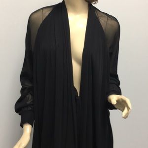 Fuzzi long cardigan duster black mesh size M